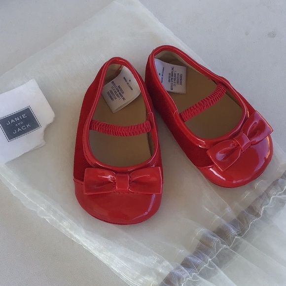Janie and Jack Other - ‘Janie and Jack’ Red Velvet Darling Crib Shoes